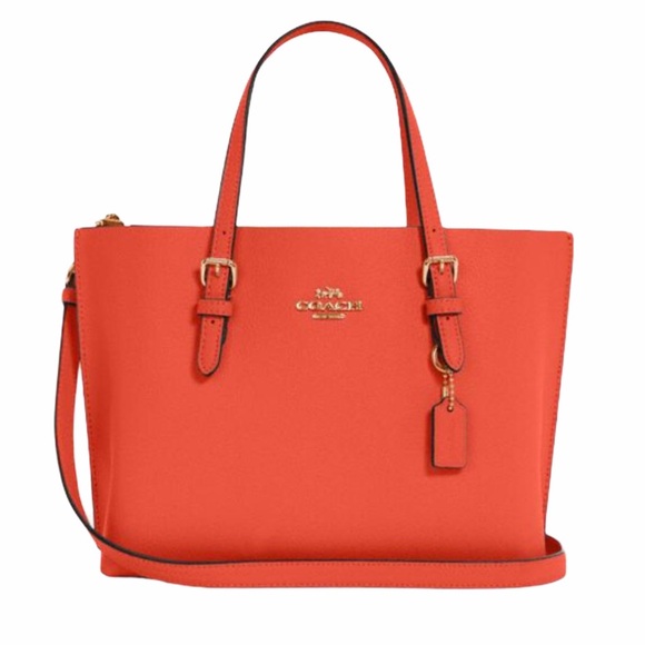 NWT COACH Im/Mango/Wine Leather Tote Bag - Picture 2 of 9